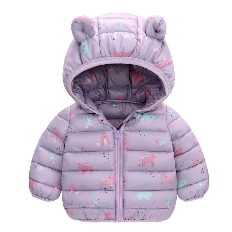 Jaqueta de Frio orelhinhas de urso Baby Winter